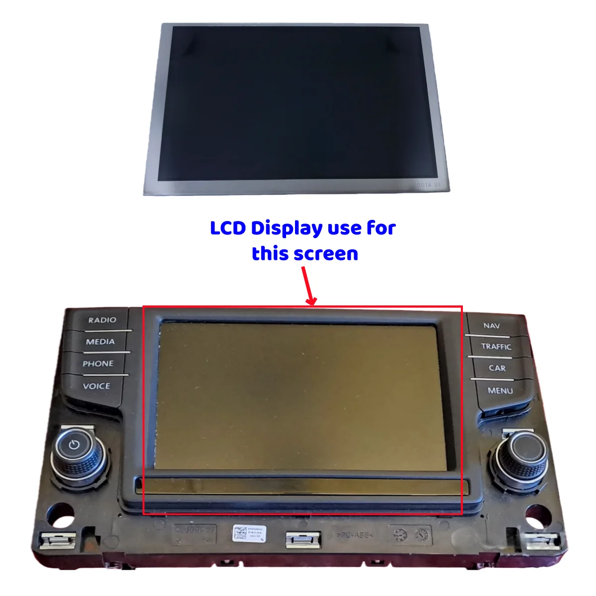 

6.5" LCD Display For Volkswagen VW Golf Mk7 2013- 2017 MIB2 Infotainment Screen 3G0 919 605 D LA065WV1(SD)(01)