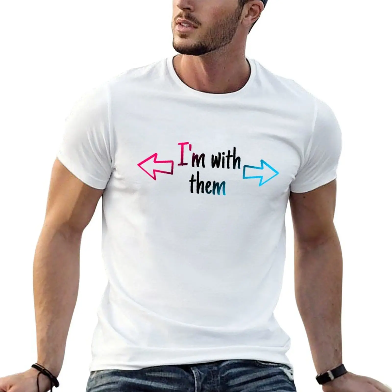I’m with them #2 Polyamory T-Shirt summer tops graphic t shirts plain white t shirts men