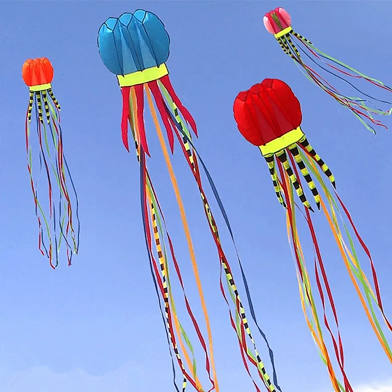 

free shipping 8m jellyfish kites flying for adults kites factory professional outdoor games parachut colorful toys sports fun