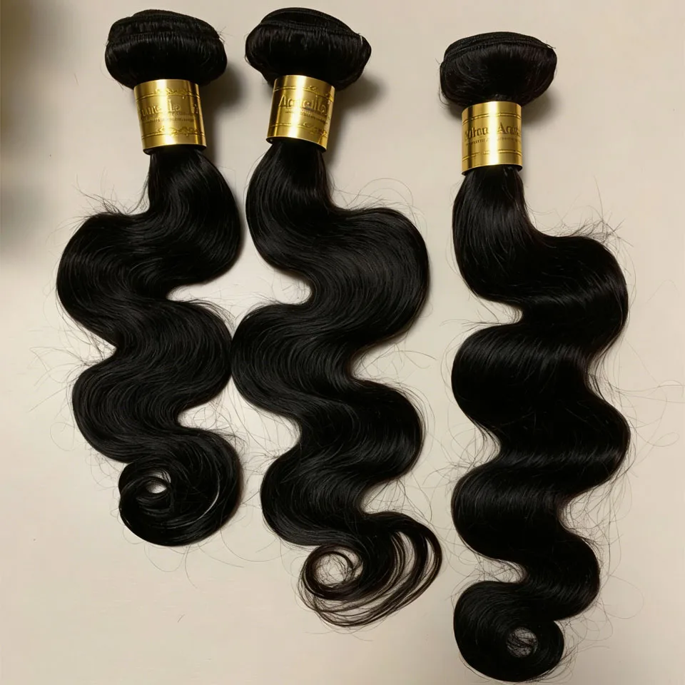 

Оптовые наборы волос Body Wave: бразильские пряди для наращивания, 2/3/4 шт., натуральный черный цвет, 8-30 дюймов, волосы Remy
