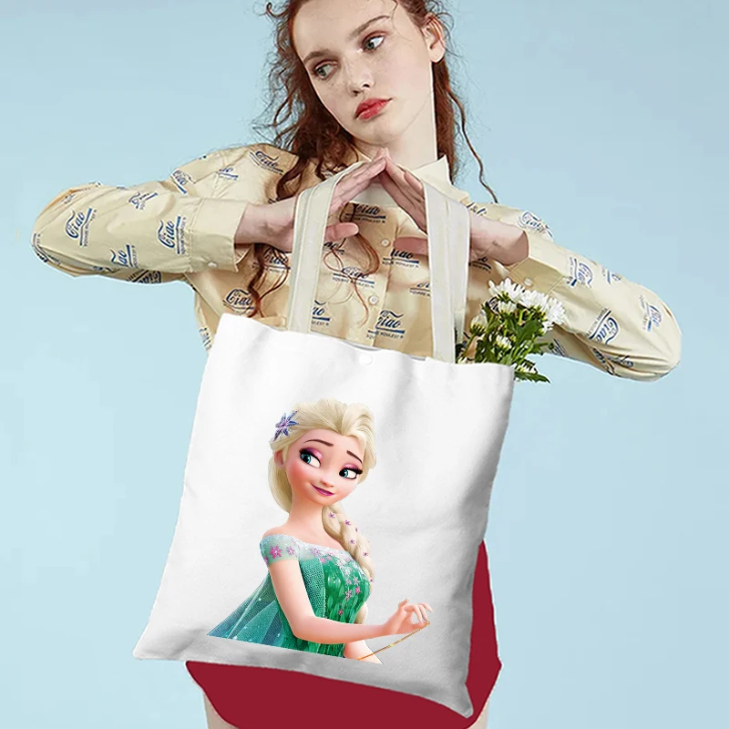 MINISO Disney Frozen Princess damskie torby na ramię o dużej pojemności torba na zakupy Harajuku torebka damska torebki płócienne