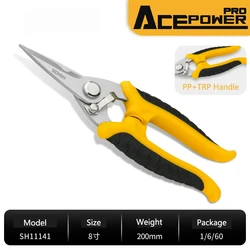 1 PCS Stainless Steel Electrician Scissors Multifunctional Hand Scissors Groove Wire Trimmer and Steel Sheet Electrician Tools