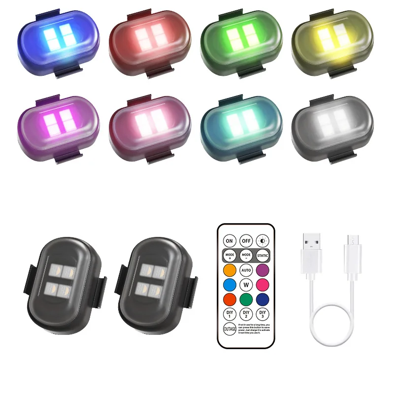 Wireless Light Equipped With Remote Control Car Strobe Lights Motorcycle RGB LED Position Aircraft Helicopter Warning Lights