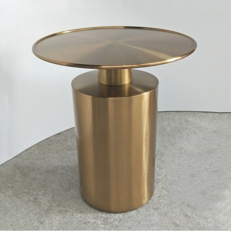 Stainless steel edge table light minimalist living room sofa corner table brushed brass small coffee