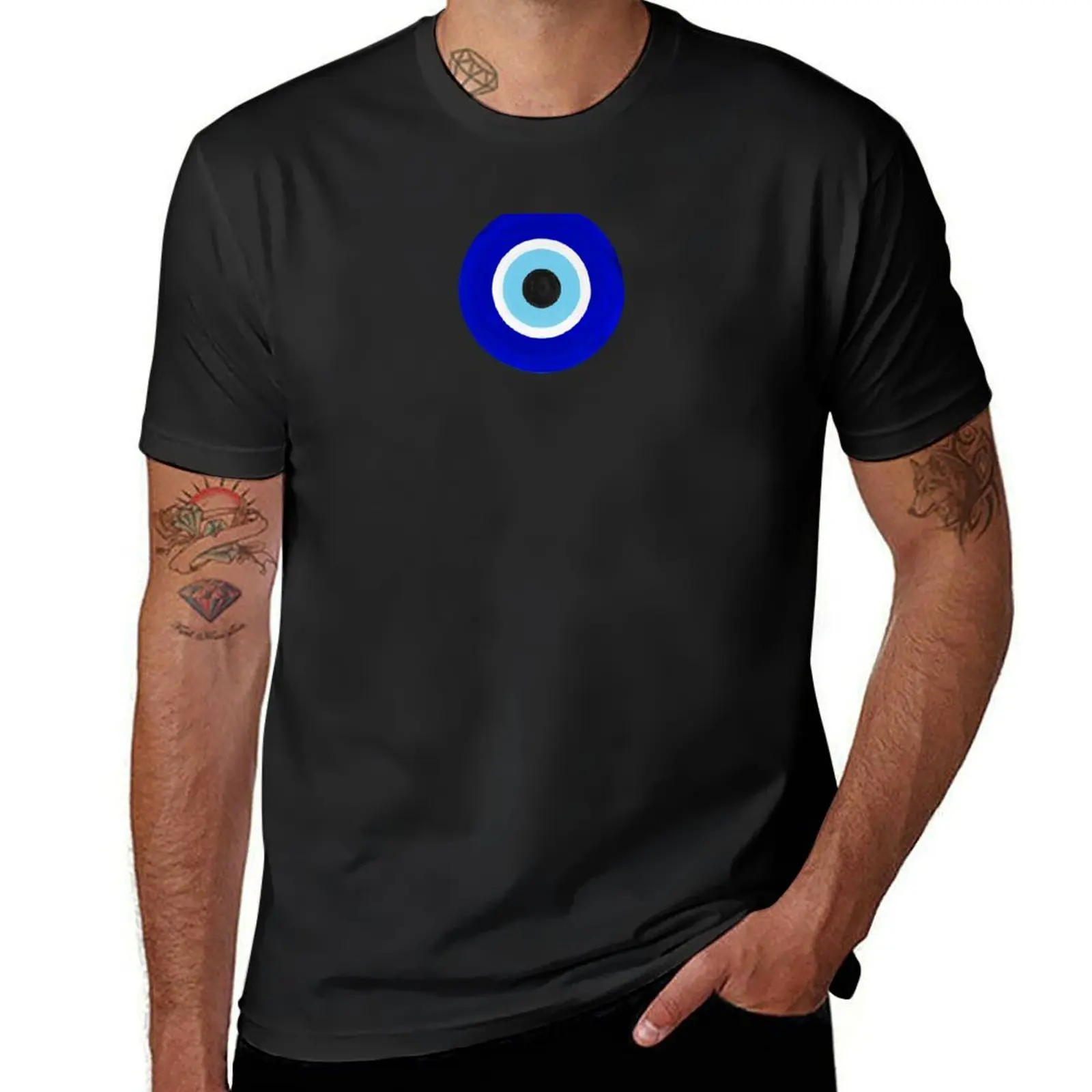 Evil Eye Charms on White T-Shirt hippie clothes boys animal print slim fit t shirts for men