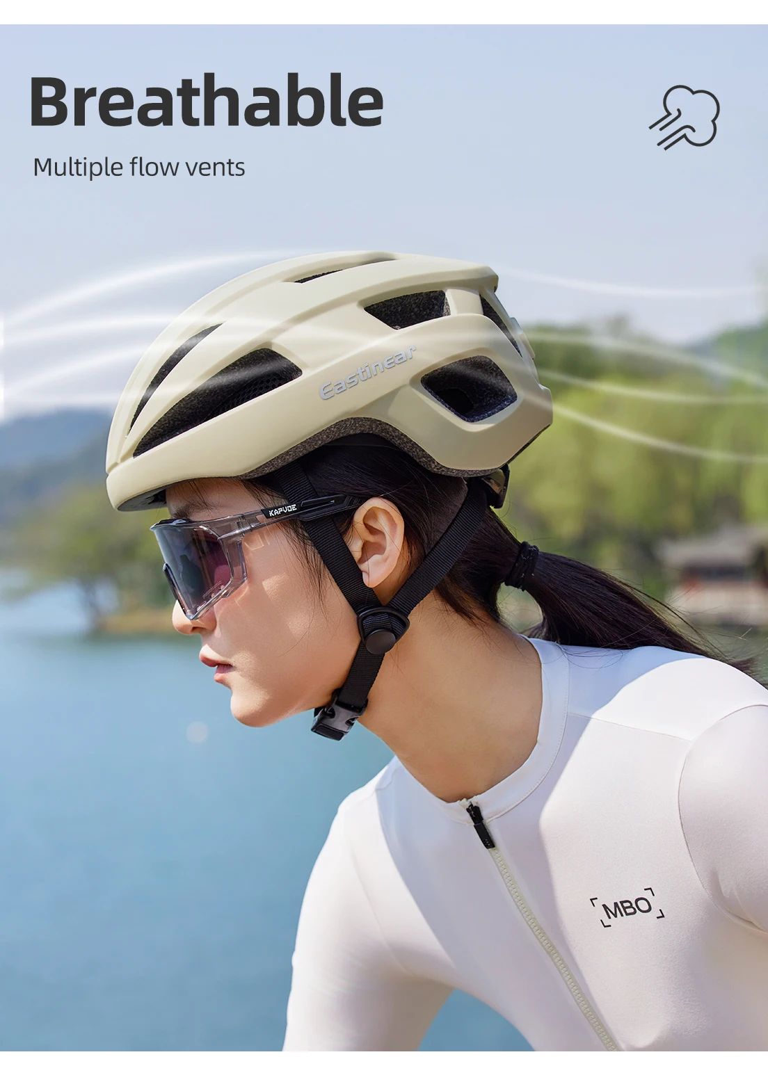 Eastinear Hochwertiger Fahrradhelm, ultraleicht, atmungsaktiv, für Herren und Damen, für Straßen- und Bergfahrten, Sicherheitsausrüstung für den Außenbereich – Detail 4