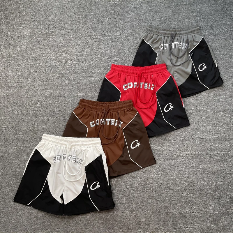 

American High Street Hip Hop Summer Color Blo Fitn Training Baskeall Qui Dry Beach ort Pants Straight Leg Casual S...