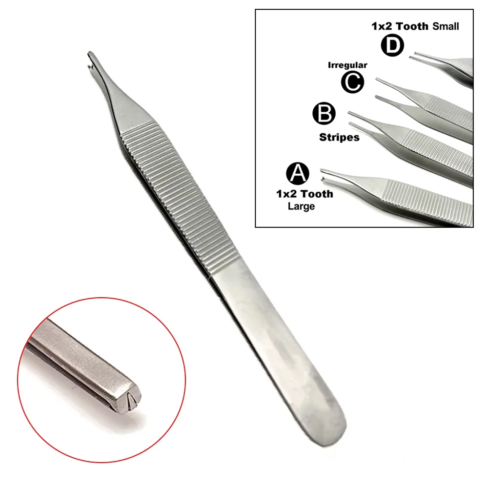 Professional Dental Tissue Tweezer Stainless Steel Tooth Extraction Forceps Hemostat Tool for Clinic Home Use Dressing Suture