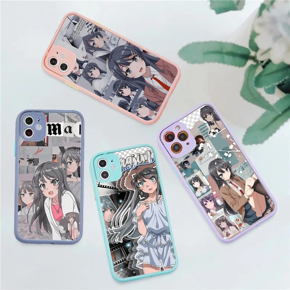 Anime Mai Sakurajima Phone Case for iPhone 14 11 12 13 Mini Pro Max 8 7 Plus X XR XS MAX Translucent Matte Cover