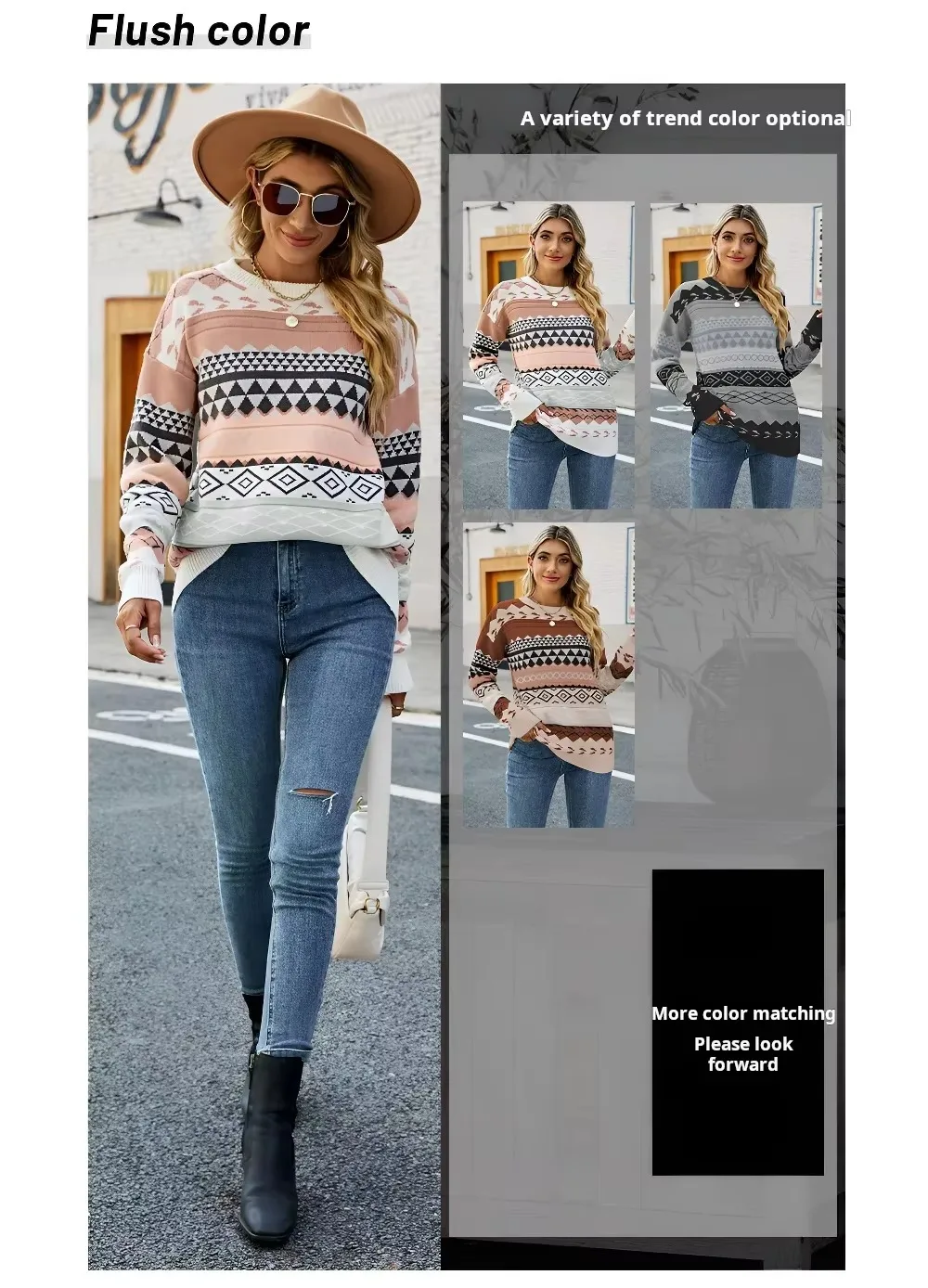 سترة شتوية جديدة لعام 2023 بلوفر نسائي دافئ منسوج بمزاج للتنقل سترة نسائية ذات شريط فضفاض