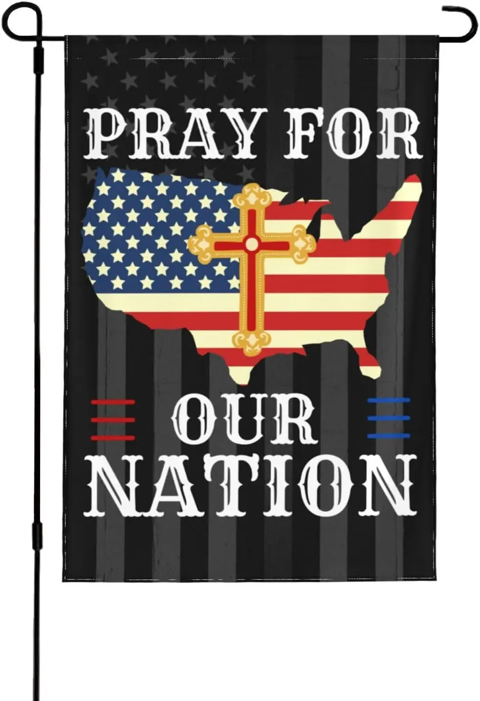 Pray For Our Nation Garden Flag God Bless Us America Country Usa Flag Map 4th of July Garden Flag 12.5X18 Double-Sided Yard Flag