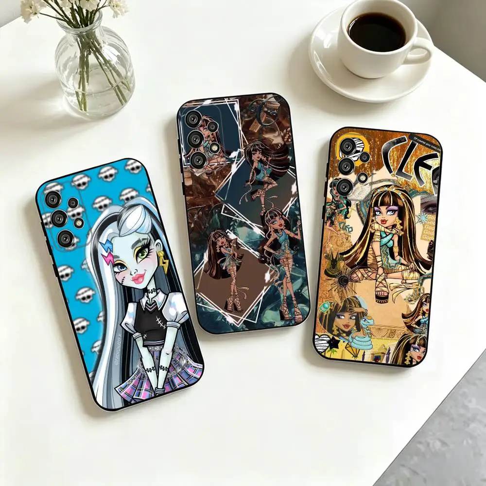 Moster High-S C-Cartoon  Phone Case Black Silicone Soft For Samsung S25,S24,S21,S22,S23,S30,Ultra,S20,Plus,Fe,Lite Gift
