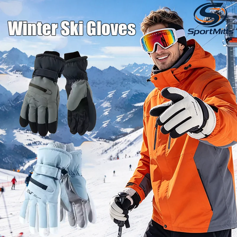 Winter Cycling Gloves Non Slip Touch Ski Gloves Snowboard Accessories Waterproof Pocket Warm Men's and Women's Thermal Gloves