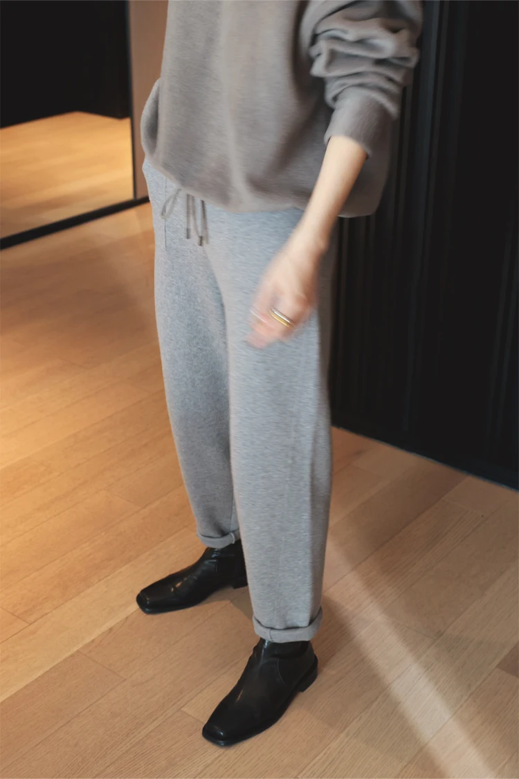 

Classic Woolen Tapered Pants PKHHK Faionable Thi Warm Comfortable Bla ey Harlan Pants Commute Sle Long Pants