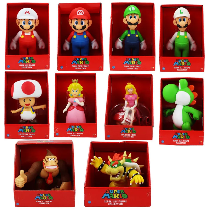 

Super Mario Bros Action Figure Mario Luigi Yoshi Peach Bowser Donkey Kong Doll Modal Collection Toy Model Children's Toys Gifts