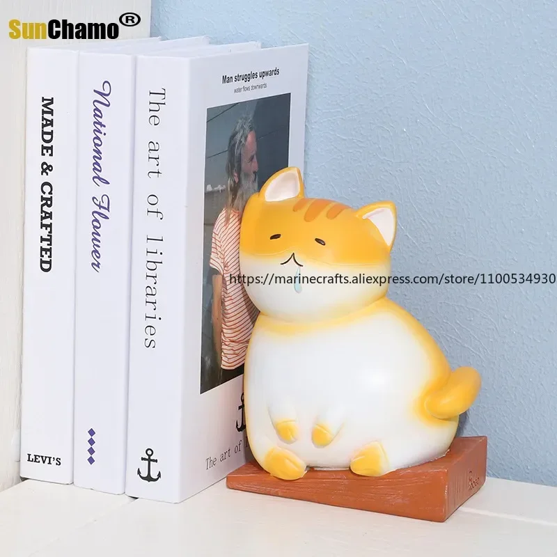 

Creative Cartoon Cute Cat Resin Ornaments Home Room Door Stall Study Desktop Decoration Book Stall Desk Accessories Organizer