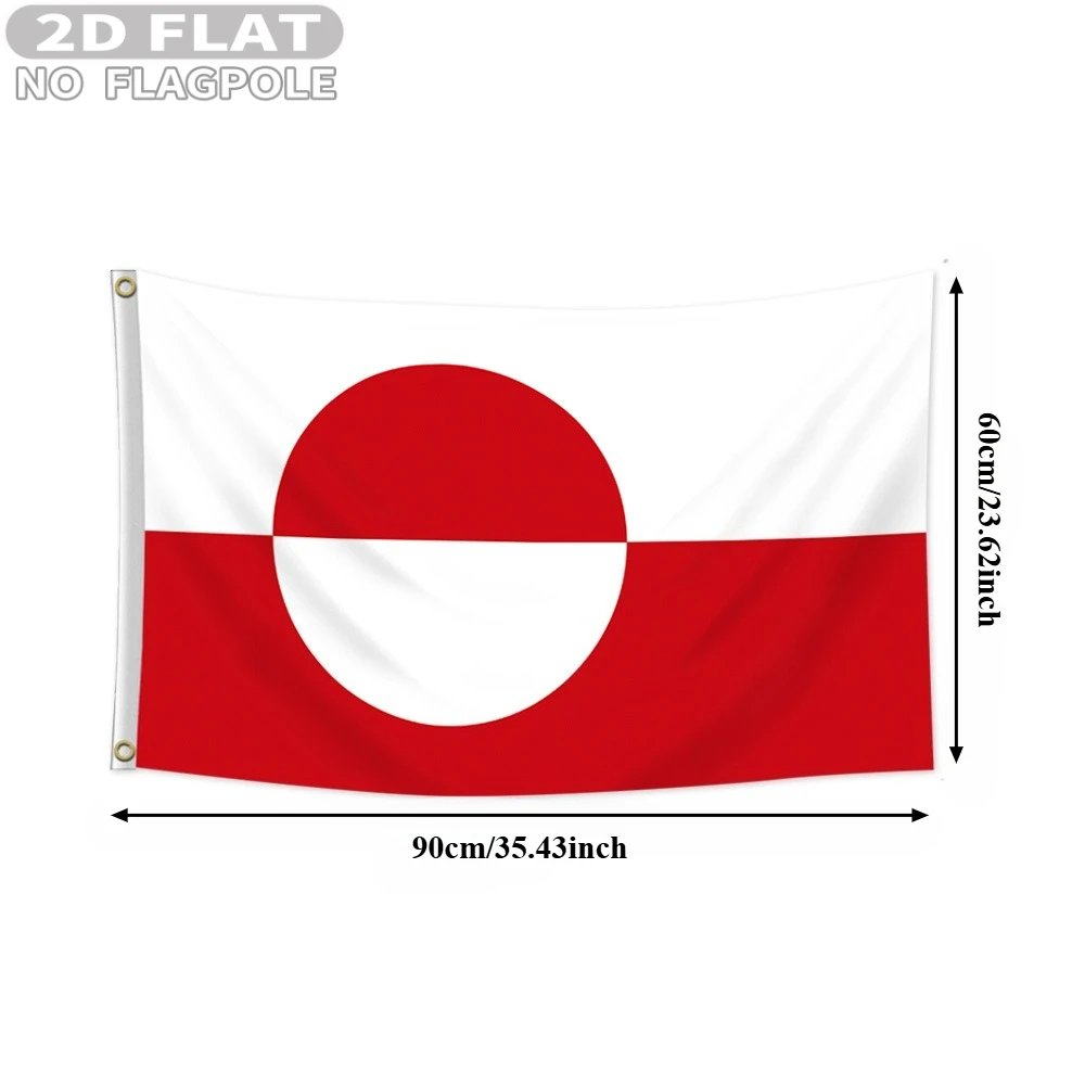 1pc Multi-size Greenland Flag, Danish Greenland Flag, Outdoor Decor, Garden Decor, Outdoor Decor Durable, No Flagpole Included