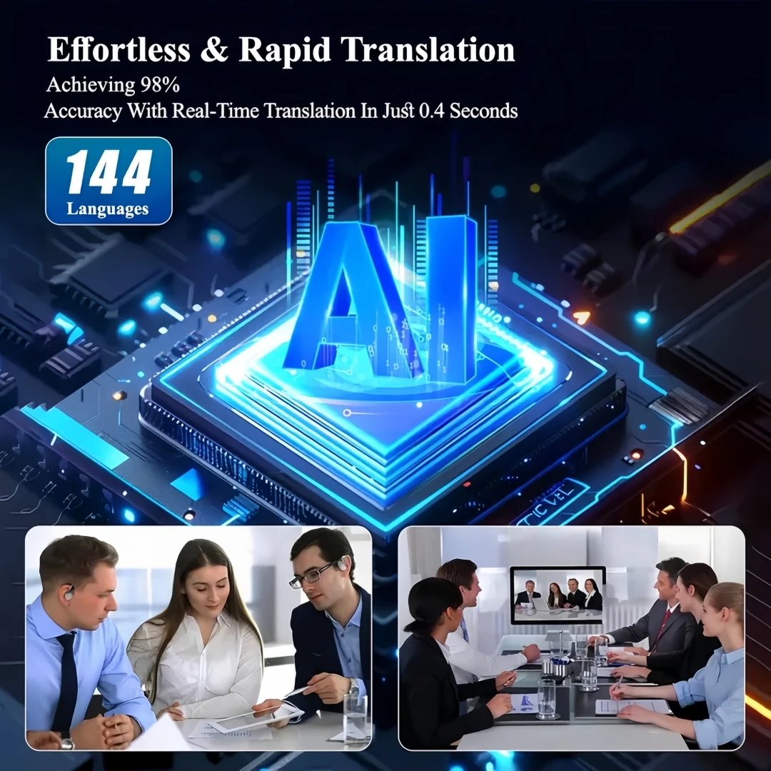 Translation Earbuds Real Time - AI 144 Language Translator Earbuds, Audifonos Traductores Inglés Español,