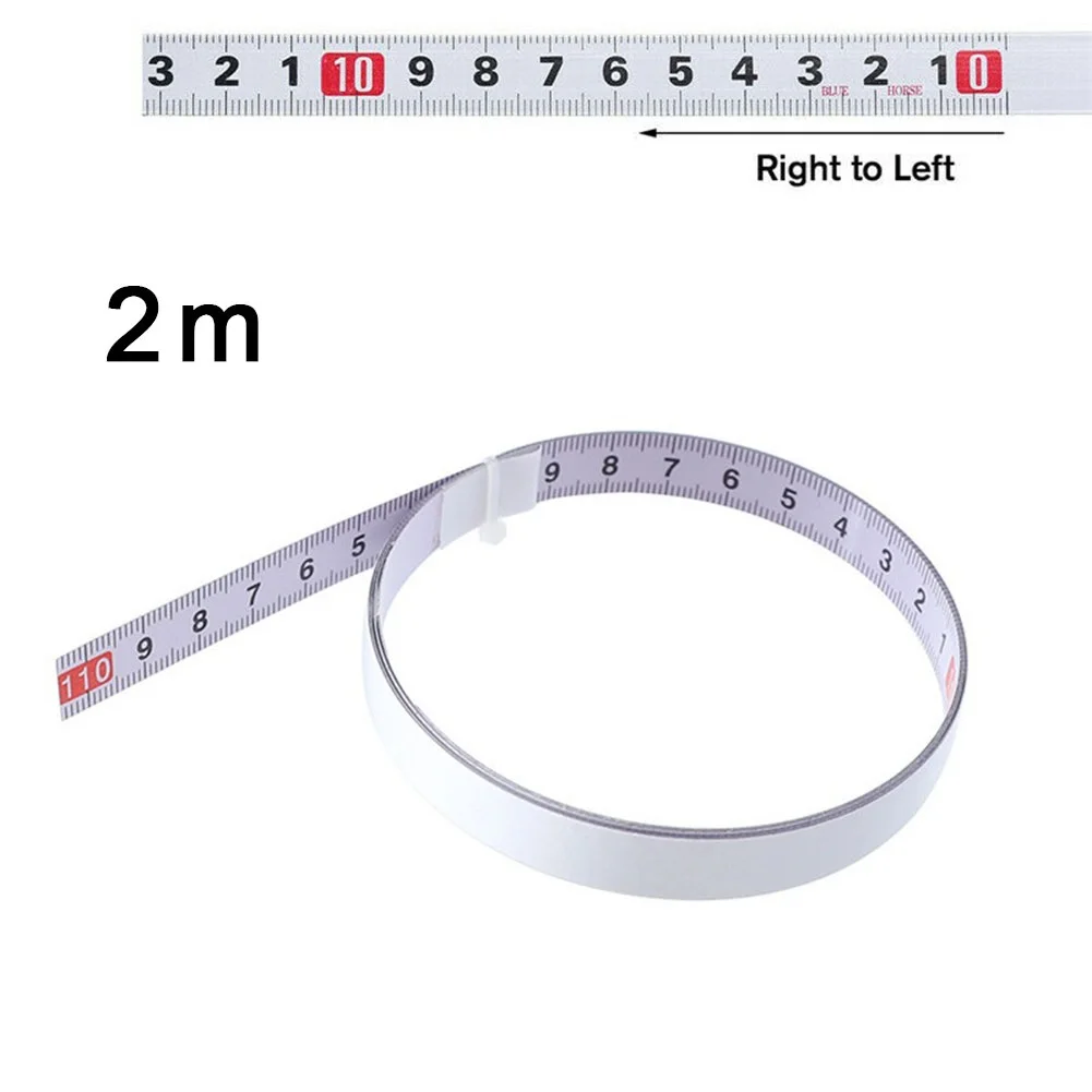 Precision Steel Tape Measure with Strong Adhesion 1M/2M Metric Ruler Suitable for a Range of Workbench Applications