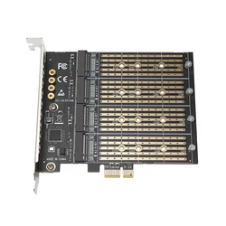 PCIE to M2 Adapter PCI Express X1 3.0 4 Ports B Key M.2 NGFF SATA SSD Adapter PCI-E M.2 Adapter Expansion Card Riser