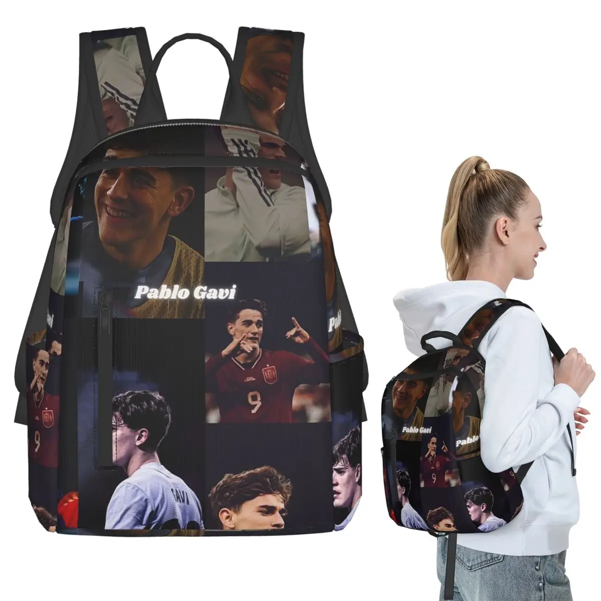 Pablo Gavi Aesthetic Backpack Student BookBag Children School Bag Laptop Shoulder Bags Boys Girls