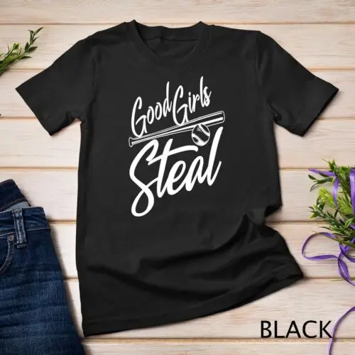 Softball Art For Women Good Girls Steal Baseball Pitcher Unisex T-shirt