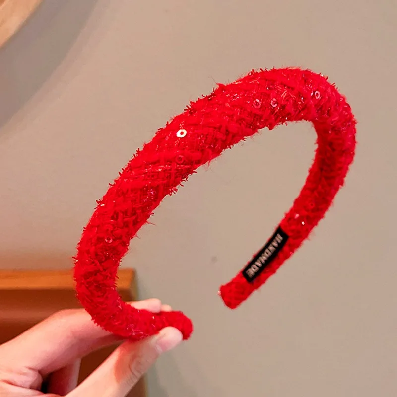 2026 Neues Weihnachts-Weinrotes Haarband für Mädchen, Frauen, Kinder, rutschfest, Plüsch, Pailletten, Samt, Schleife, Strass, Herz, Perle, Bär, Haarreif – Detail 9