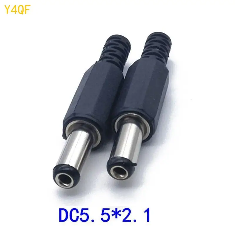 Y4QF 10 paren voor Power Adapter 5,5x2,1 mm Mannelijke mannelijke Elektrische Socket Plug Adapter PCB Paneel Diy