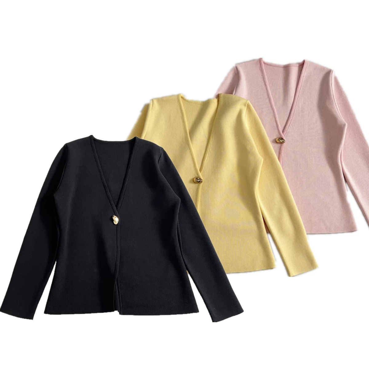 

Jenny&Dave Nordic Minimalist Solid Color Knitted Jacket Autumn New Women's Clothing French Elegant Casual Knitted Cardigan Women