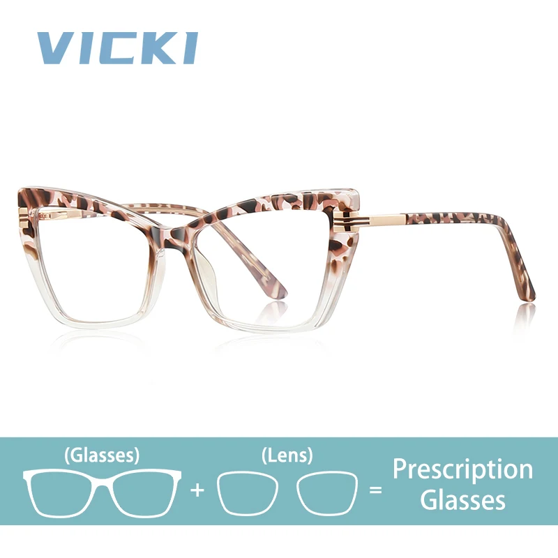 

VICKI Женские модные разноцветные очки «кошачий глаз» — очки с защитой от синего света — настраиваемые по рецепту — фотохромные PFD2263