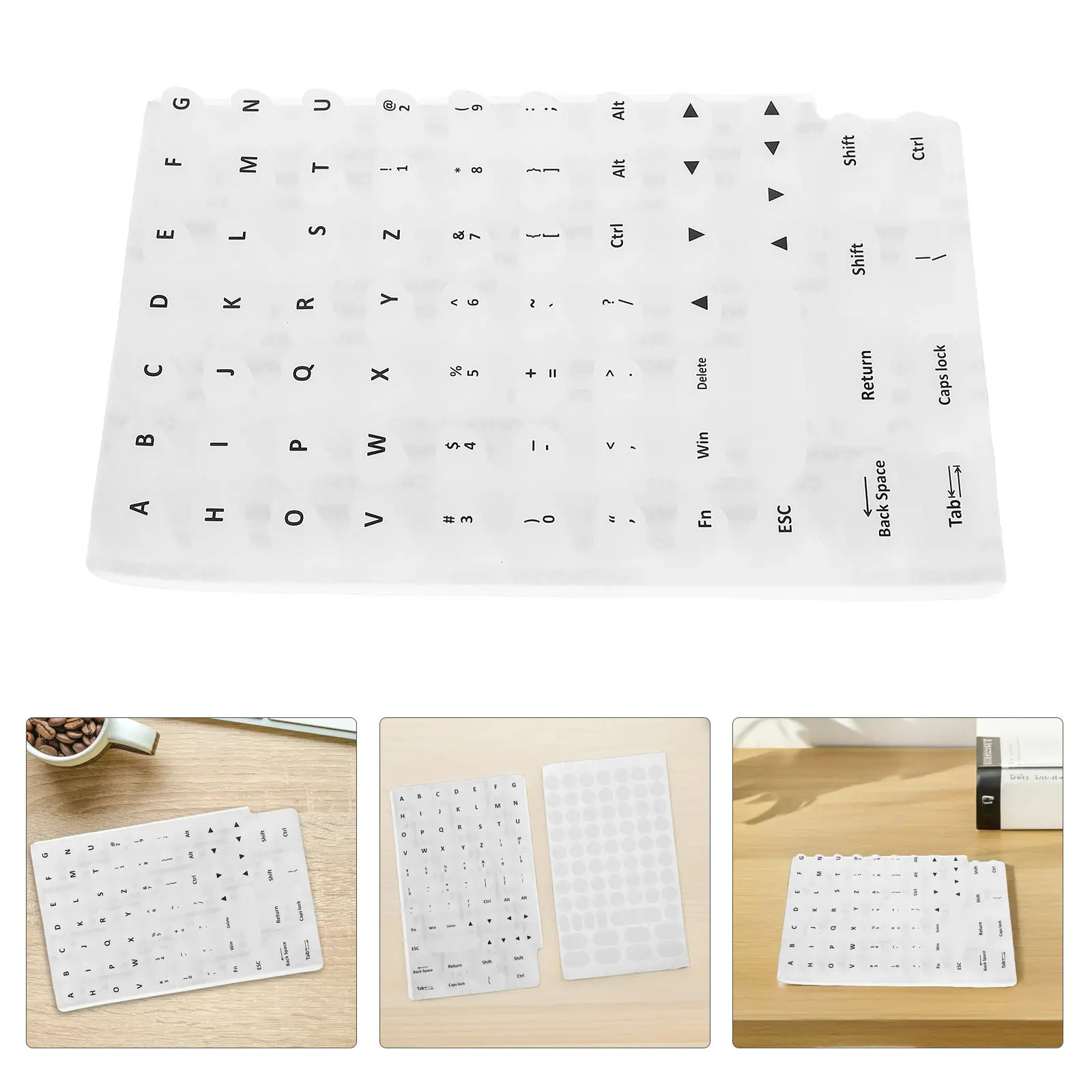 Nail Friendly Keyboard Stickers Raised Silicone Key Caps Soft Non Slip Typing Accessories for Women Laptop Desktop Gaming Keys