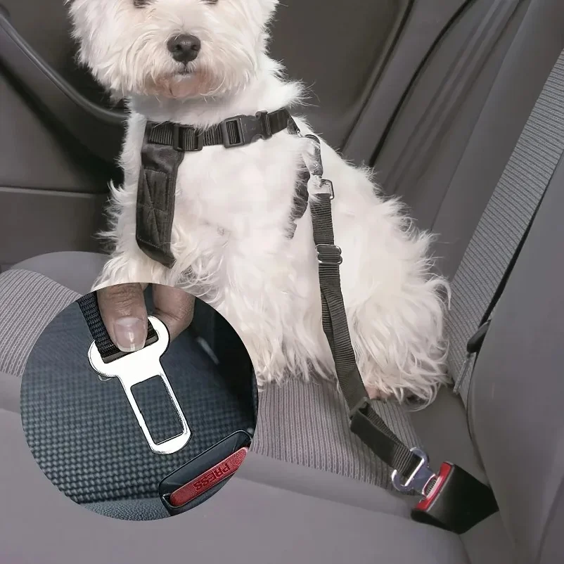 Pet Seat Belt Adapters - Car Metal Clips for Pet Leashes, Compatible with Truck & Car Seats