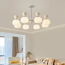 SANDYHA Elegant Modern Pumpkin Chandelier LED Lamp Stylish Lighting Fixture for Living Room Bedroom Home Decor Perfect for