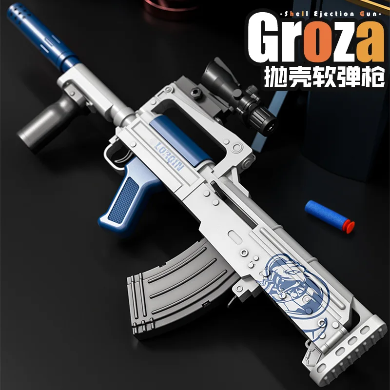 GROZA Soft Bullet Fucile d'assalto Modello di tiro Pistola giocattolo maschile a ripetizione elettrica