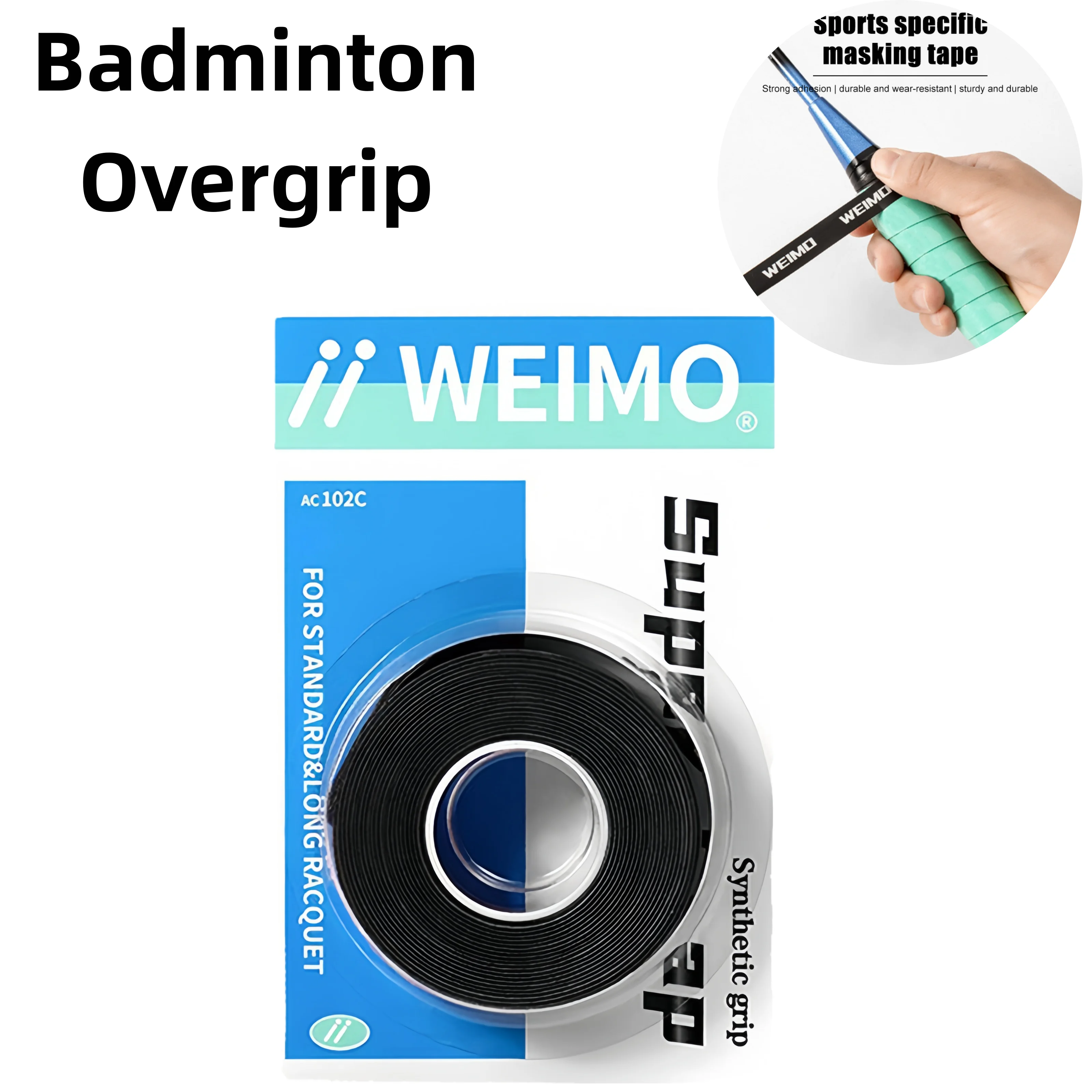 

1pcs Badminton Overgrip Tennis Racket Grip Sweat Absorbent Non Slip Handle Wrap Replacement Tacky Sports Hand Grip