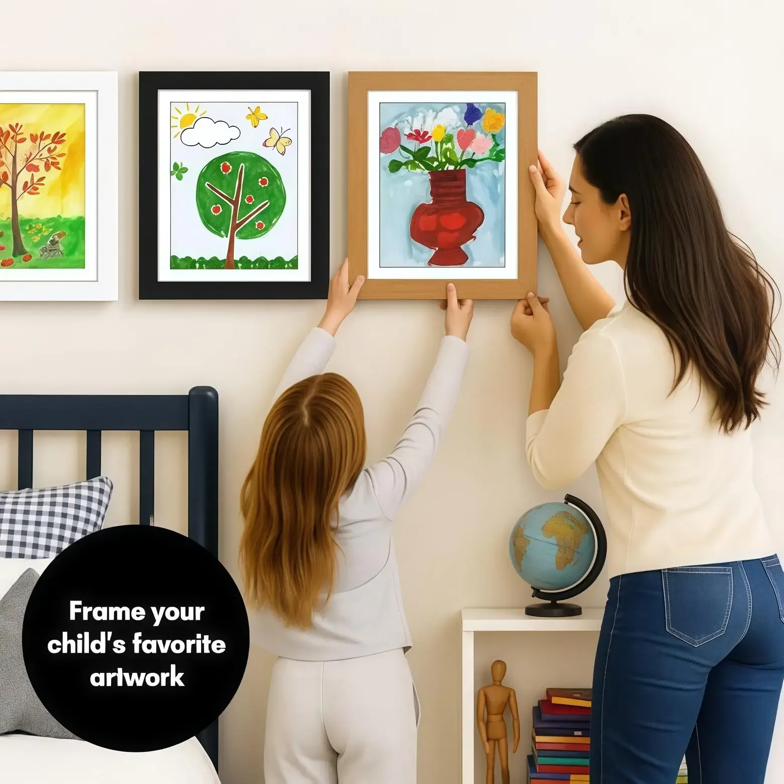 Front-Opening Kids Art Frames Children Artwork Display Picture Frame High Capacity Drawing Storage Box Holds 100+ Artworks Wall-Mounted Gallery Poster Holder for Playroom Bedroom Classroom Decor
