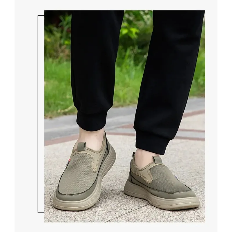 

Men's Breathable Summer Casual Shoes Lightweight Non-smelling Soft Bottom Single Shoes