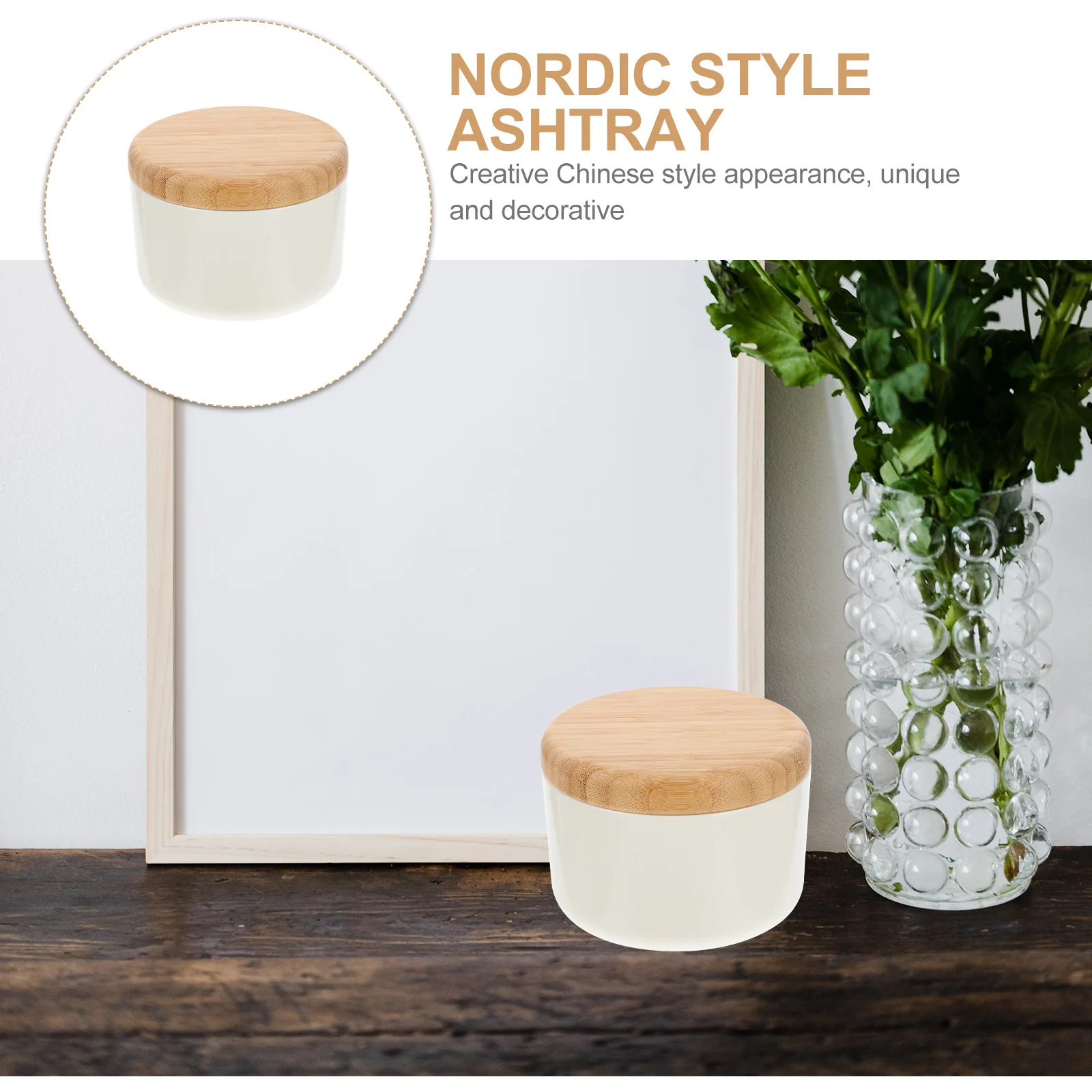 

Ashtray Household Cigarette Nordic with Cover Ash-resistant Table Pp Office Accessory Style