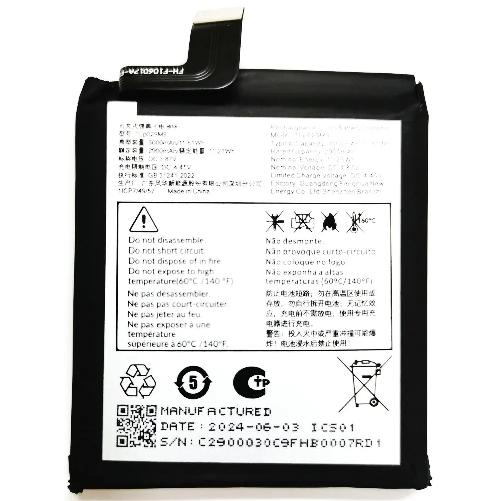 

3.87V 3000mAh TLP029M9 Replacement Battery For ALCATEL TCL Mobile Phone 1ICP7/49/57