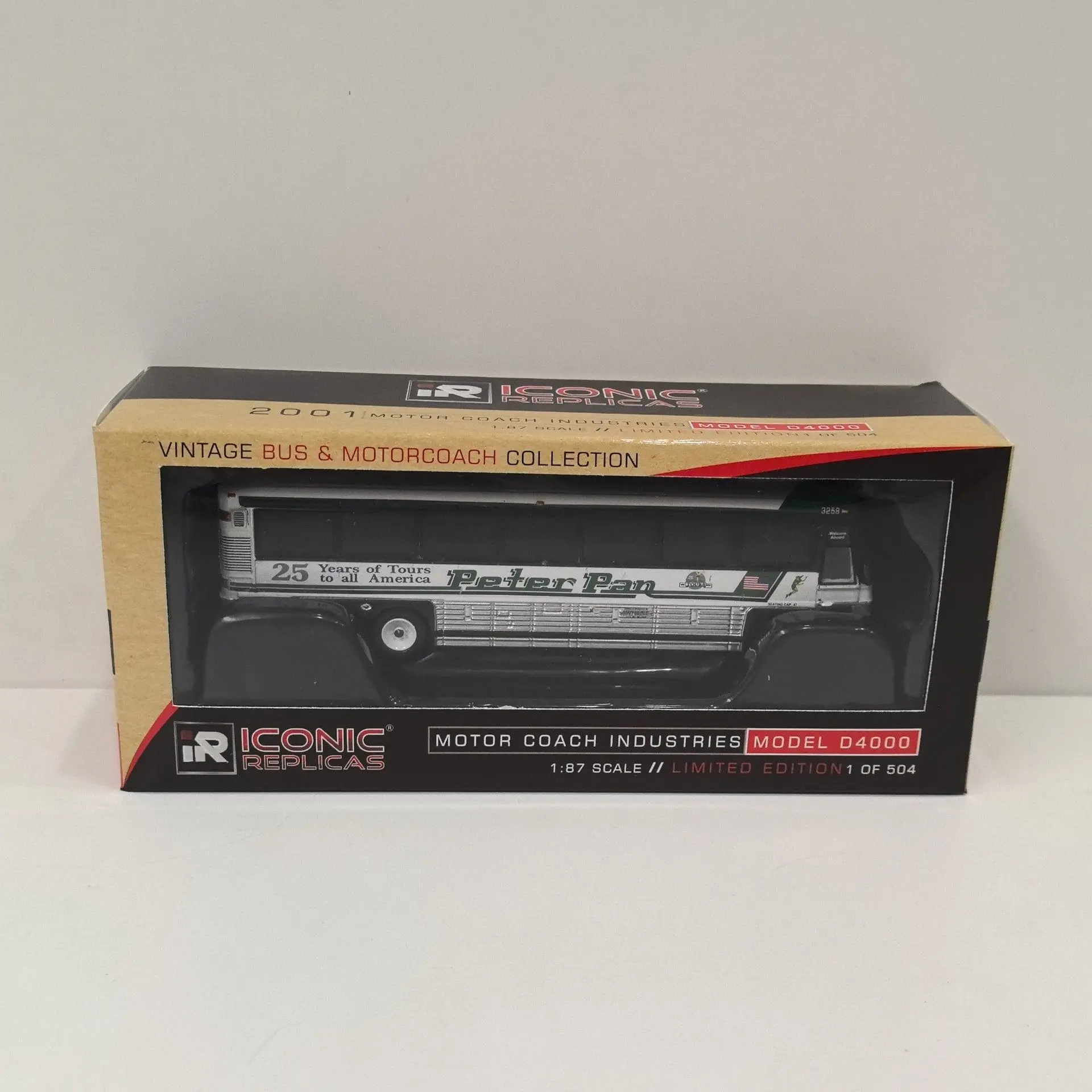 

Diecast IR 1/87 Scale HO MCI D4000 Bus 59 Alloy Car Model