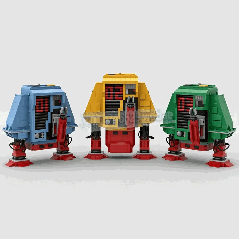 2715PCS Futuristic Service Robot Drone Building Blocks Model Three Color Mechanical Explorer DIY Assembly Toy Home Display Gift
