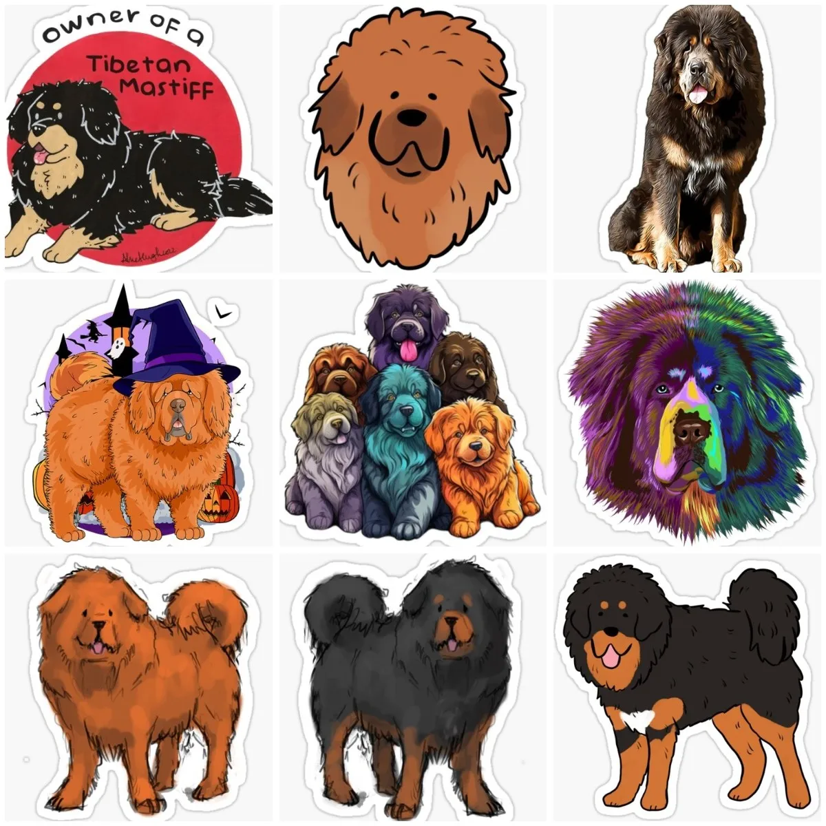 Tibetan Mastiff Dog Pets Creative Color Sticker Laptop Truck Window Vinyl Motorcycle Car Wall Door Glass Decal Customizable