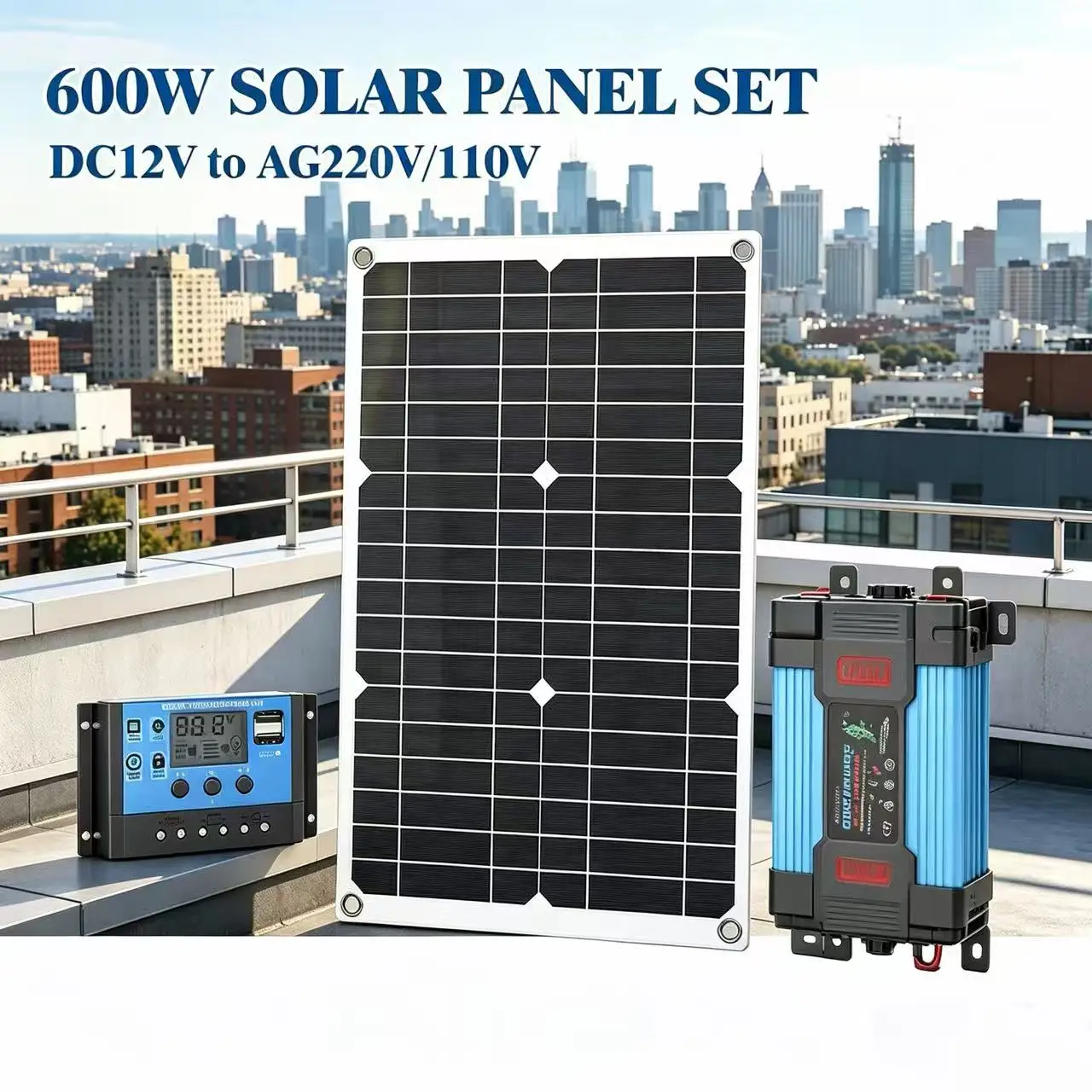 6000W Solar-Wechselrichter DC 12V zu AC 220V mit Smart-Ladefunktion für Heim-Backup, Wohnmobil, Camping, Boot und netzunabhängige Solaranlagen
