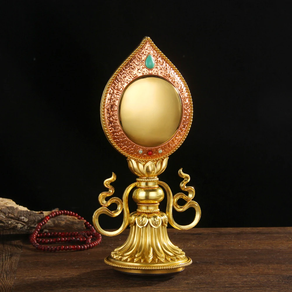 Pure copper Cundhi Mirror, Kwan-Yin Famen Cundi Bodhisattva Brass Treasure Mirror, Lotus Buddhist artifacts, Religious ornaments