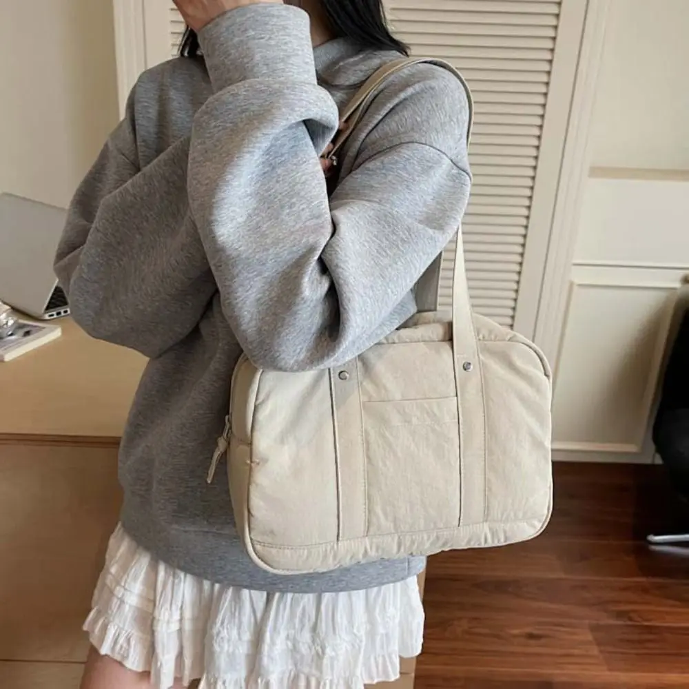 Модная женская сумка на плечо в корейском стиле, большая вместительная сумка, повседневная сумка для подмышек, однотонная простая большая сумка для путешествий