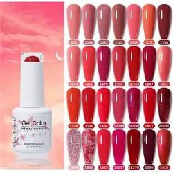 Clou Beaute 15ml Gel Nail Polish Semi-permanent Hybrid Black Red Color Gel Polish Nail Art UV Nail Enamels Varnish Nail Supplies