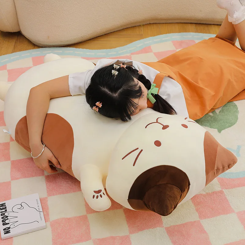 Hot Sell 1m Huge Cute Cookie Cat Plush Toys Pillow Throw Home Decor Children Birthday Gift Sleeping Accompany Anime Animals Doll