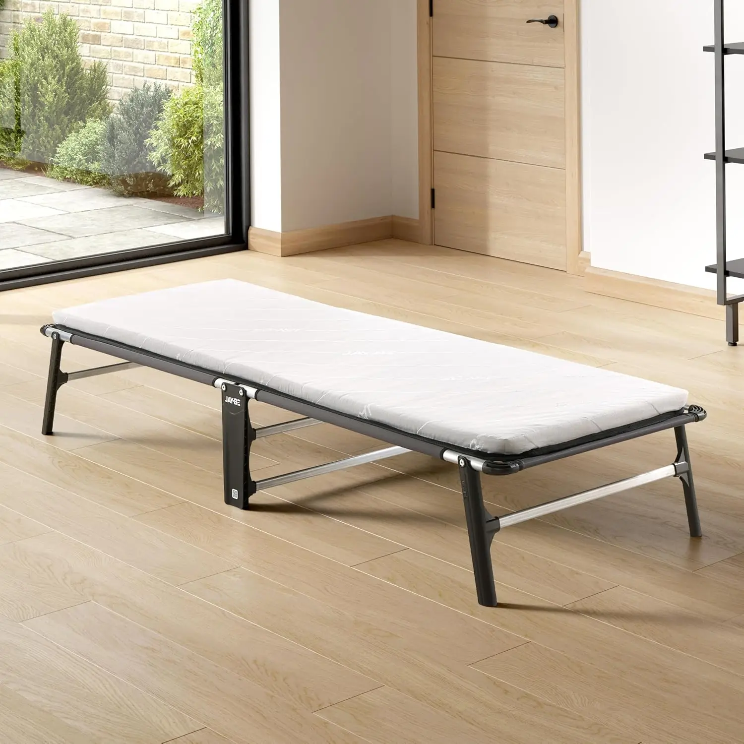Lit pliant Jay-Be avec matelas confort - Simple, noir