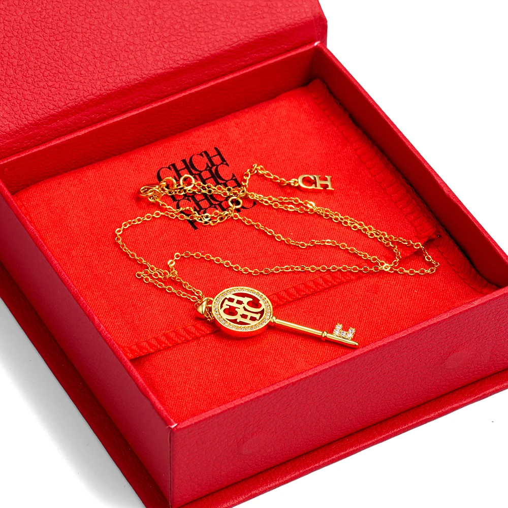 CH Two Tone Necklace Selected Products Classic High End Key Shaped Pendant Exquisite Fashion Women's Jewelry Gift