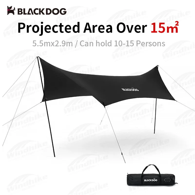 Naturehike Black Dog 3000mm Waterproof Awning Tent 150D Oxford Cloth UPF50+ Outdoor Camping Picnic Sun Shelter